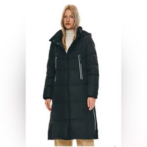 Women Orolay Knee Length Thickened Down Jacket Black Medium